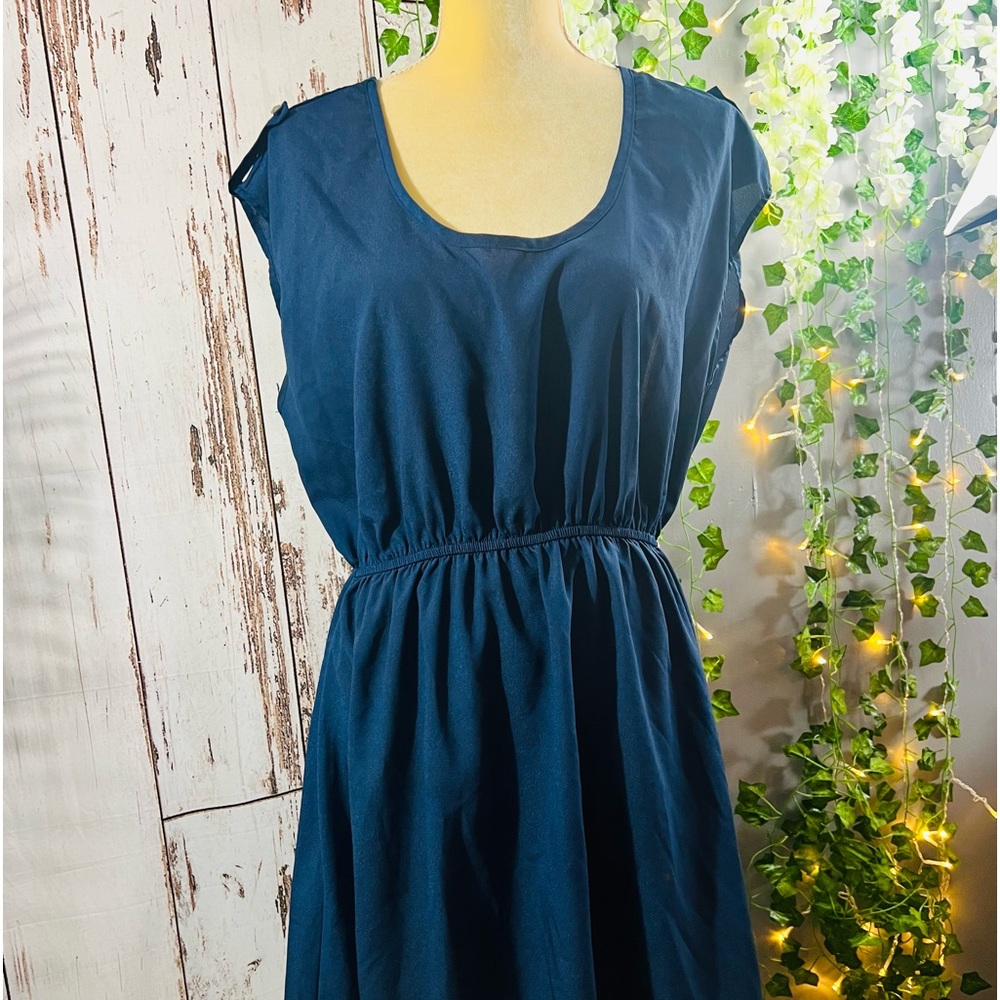 Summer blue high low  short sleeve dress for women size 2X plus size summer